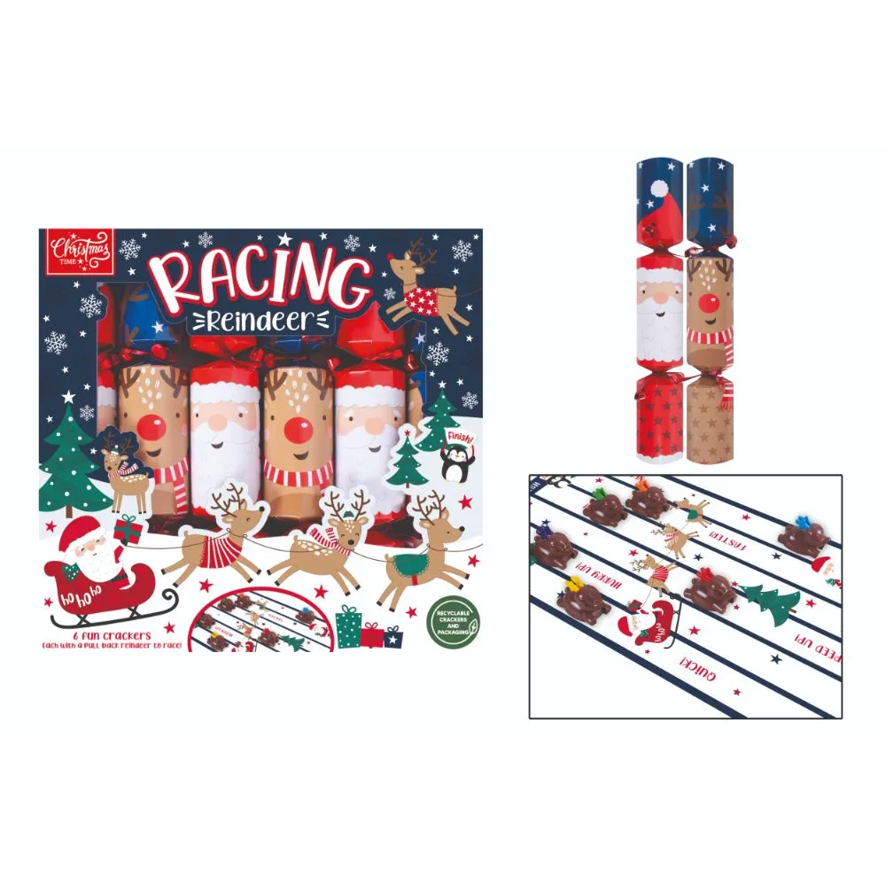 Racing Reindeer Fun Crackers