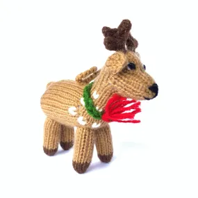 Reindeer Ornament, Knit Wool