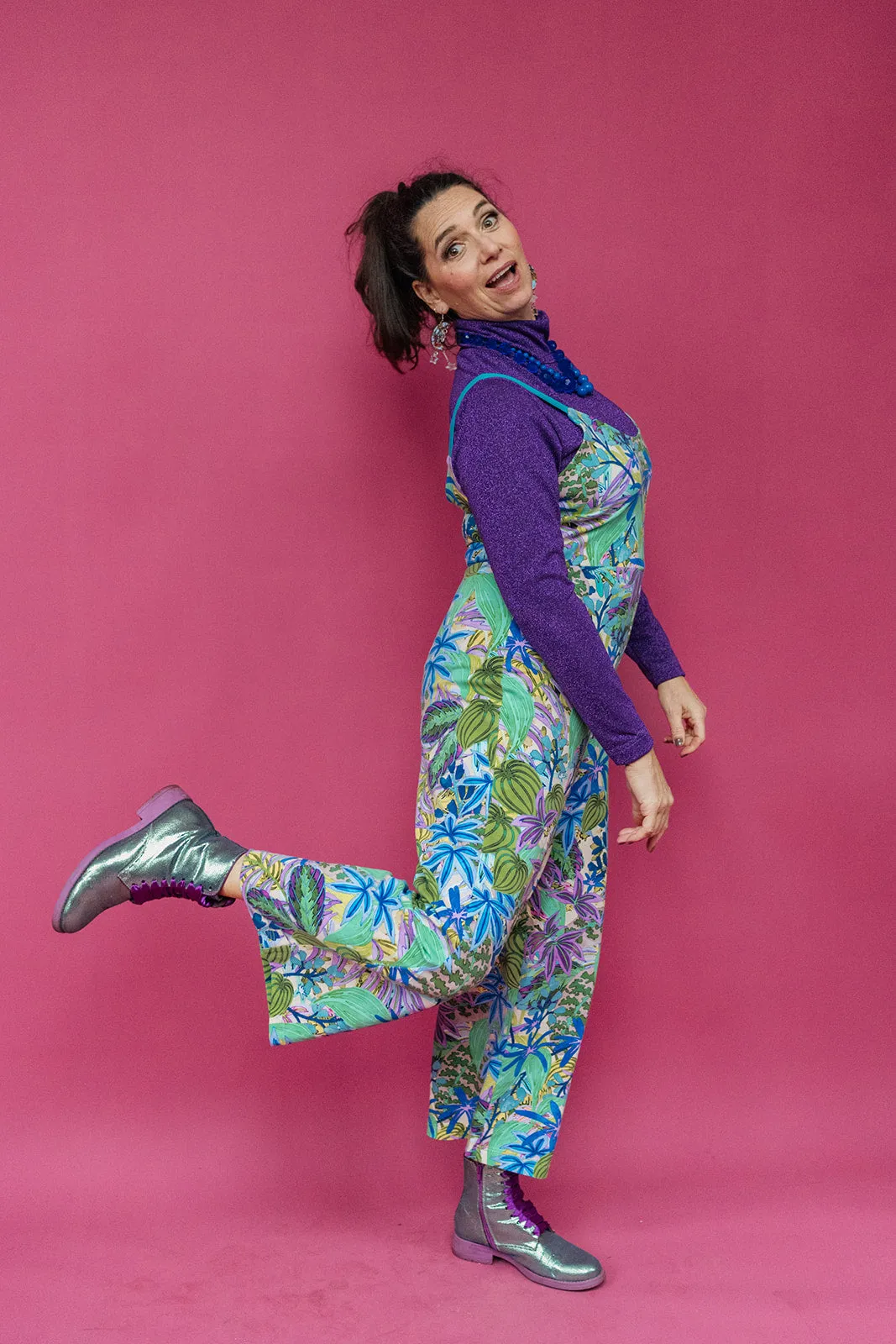 Relaxed Fit Jumpsuit in Green Garden (2 colours)