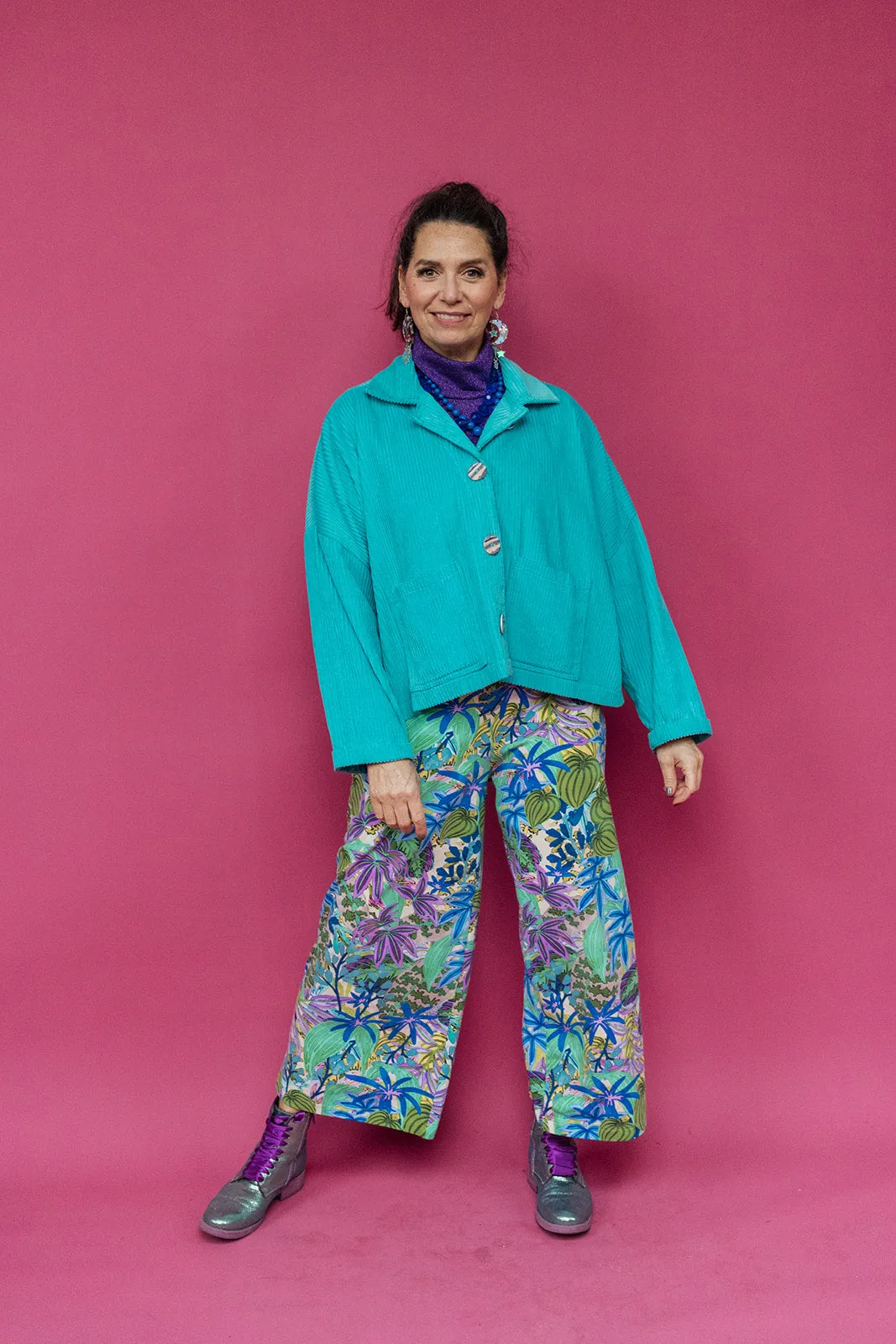 Relaxed Fit Jumpsuit in Green Garden (2 colours)
