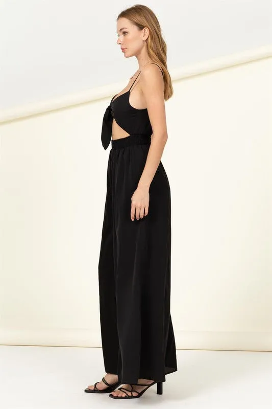 REMEMBER ME FRONT SASH CUTOUT JUMPSUIT