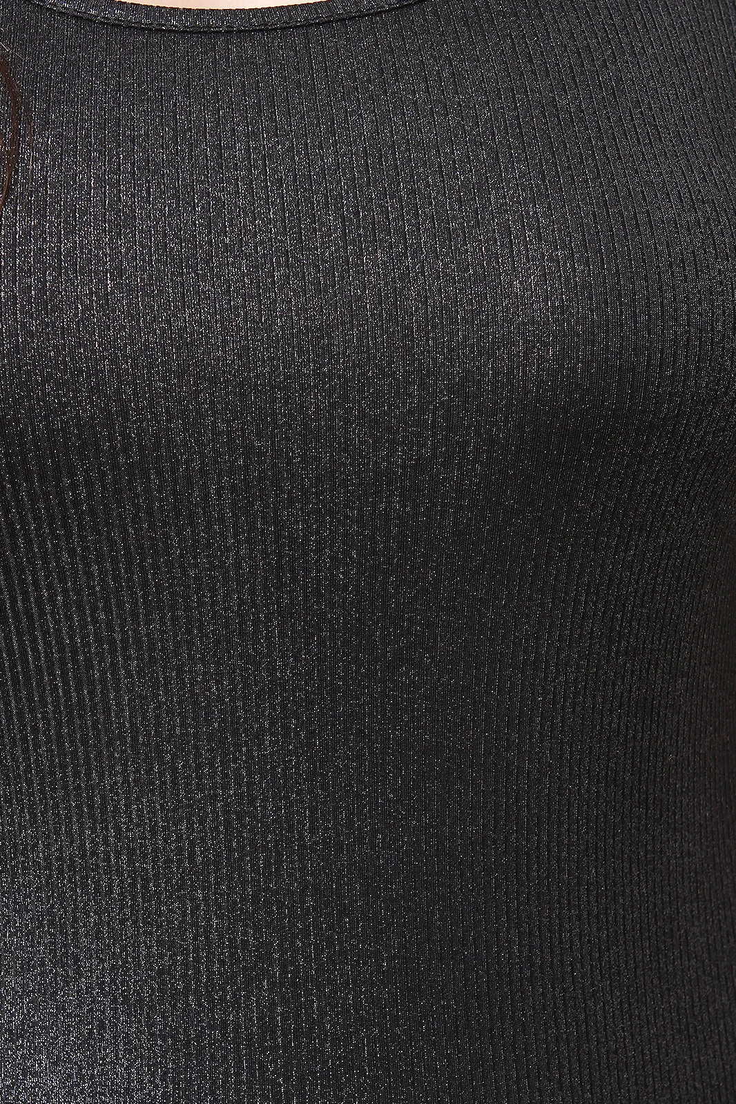 Rib Knit Shimmer Sleeveless Dress