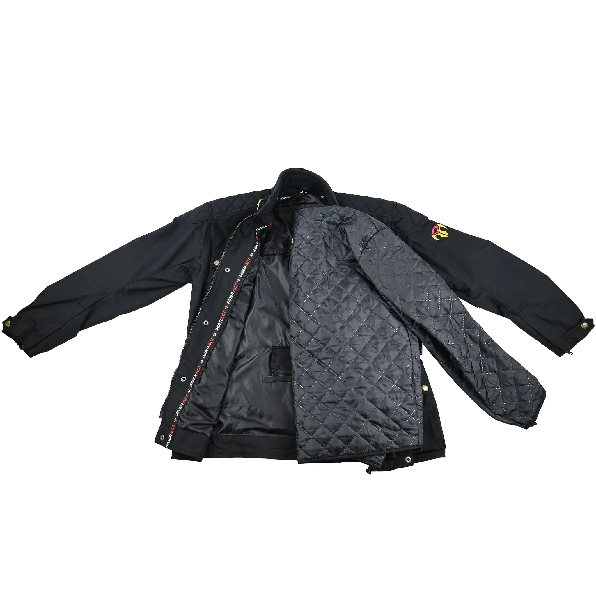 RIDERACT® Men Waxed Cotton Jacket Zacota Motorcycle Jacket