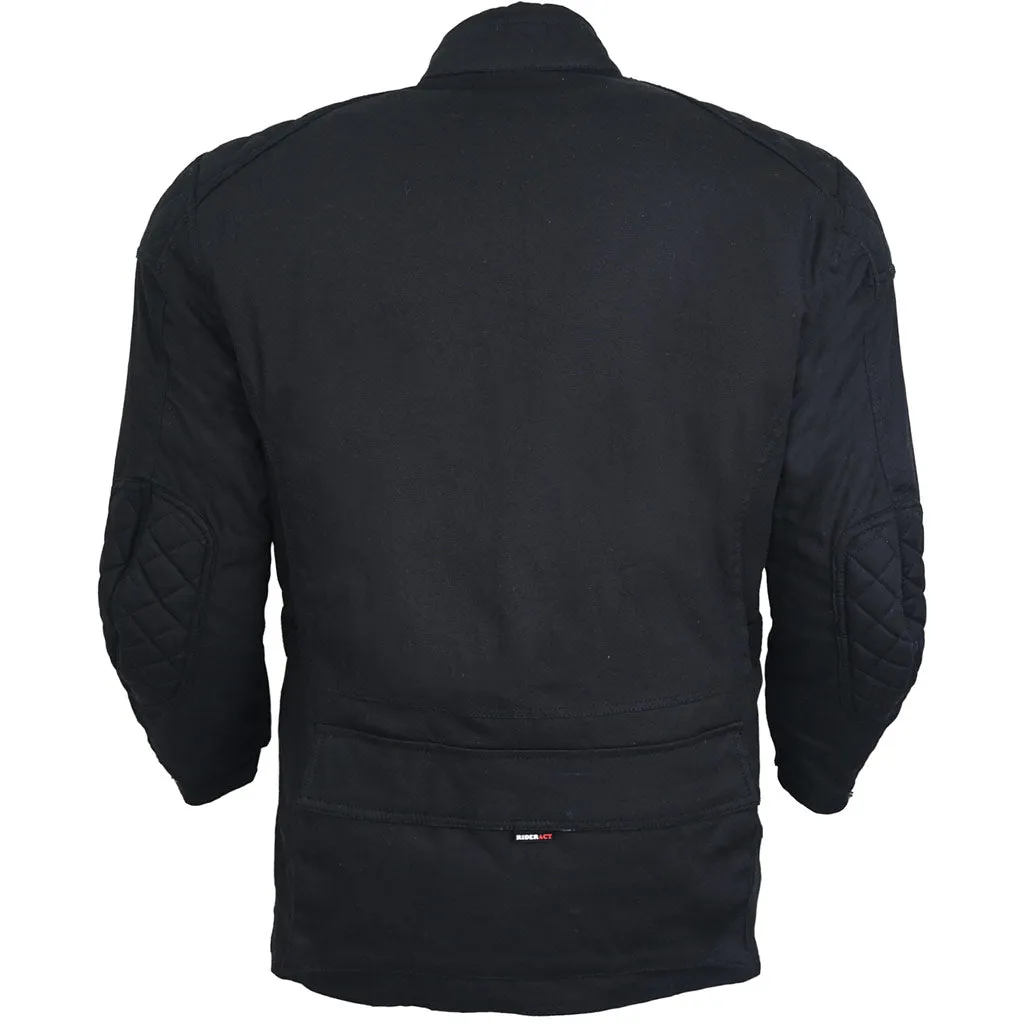 RIDERACT® Men Waxed Cotton Jacket Zacota Motorcycle Jacket