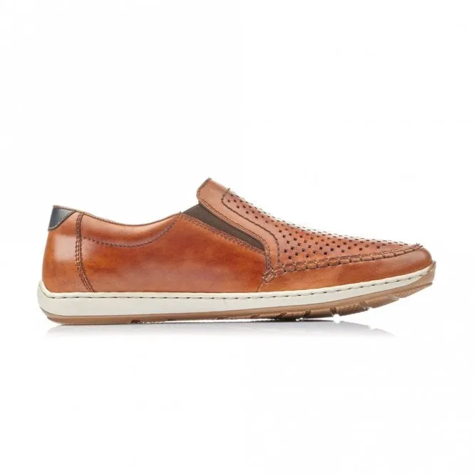 Rieker Mens Slip On Shoe Tan
