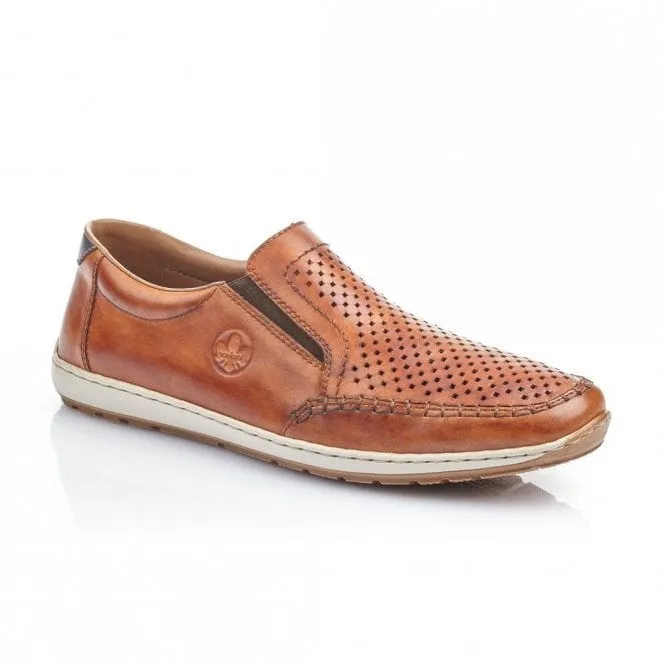 Rieker Mens Slip On Shoe Tan