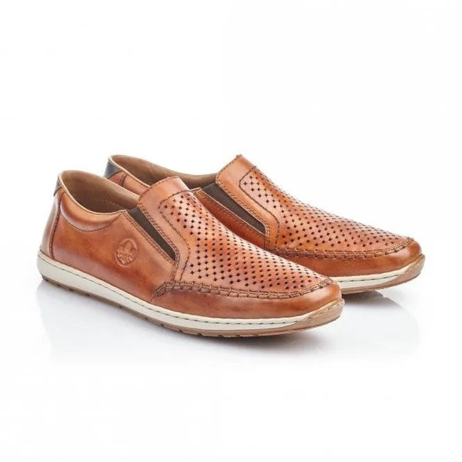 Rieker Mens Slip On Shoe Tan