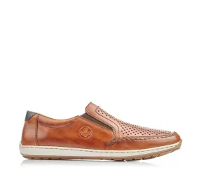 Rieker Mens Slip On Shoe Tan