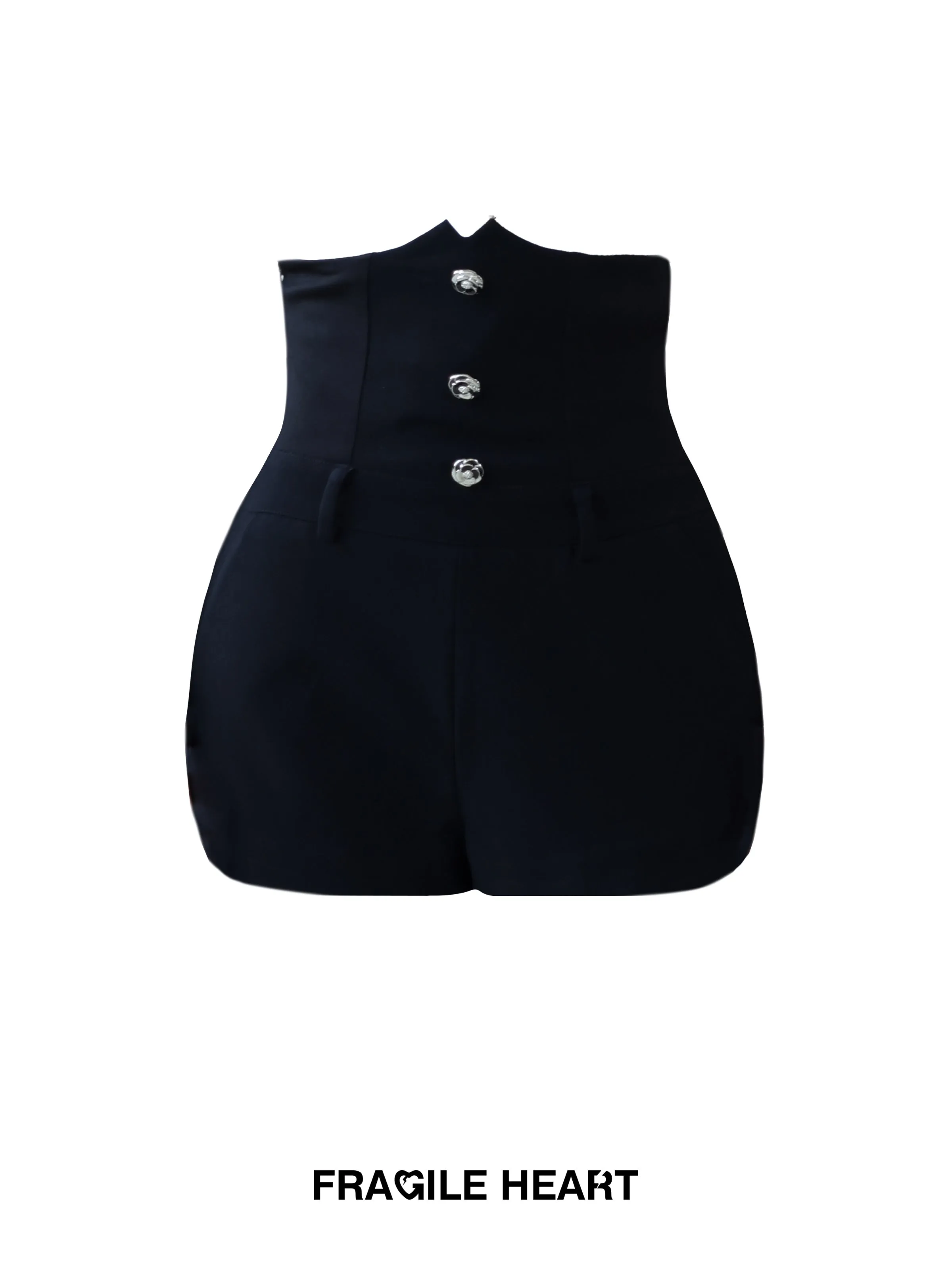 Rose Ribbon High-Waist Tight Chic Blouse&Short-Pants