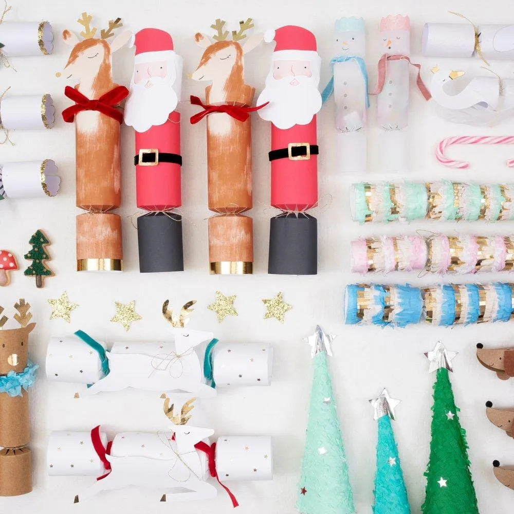 Santa and Reindeer Crackers, Set of 6 Meri Meri Large-Sized Christmas Characters Crackers, Great for Christmas Stocking Stuffers!