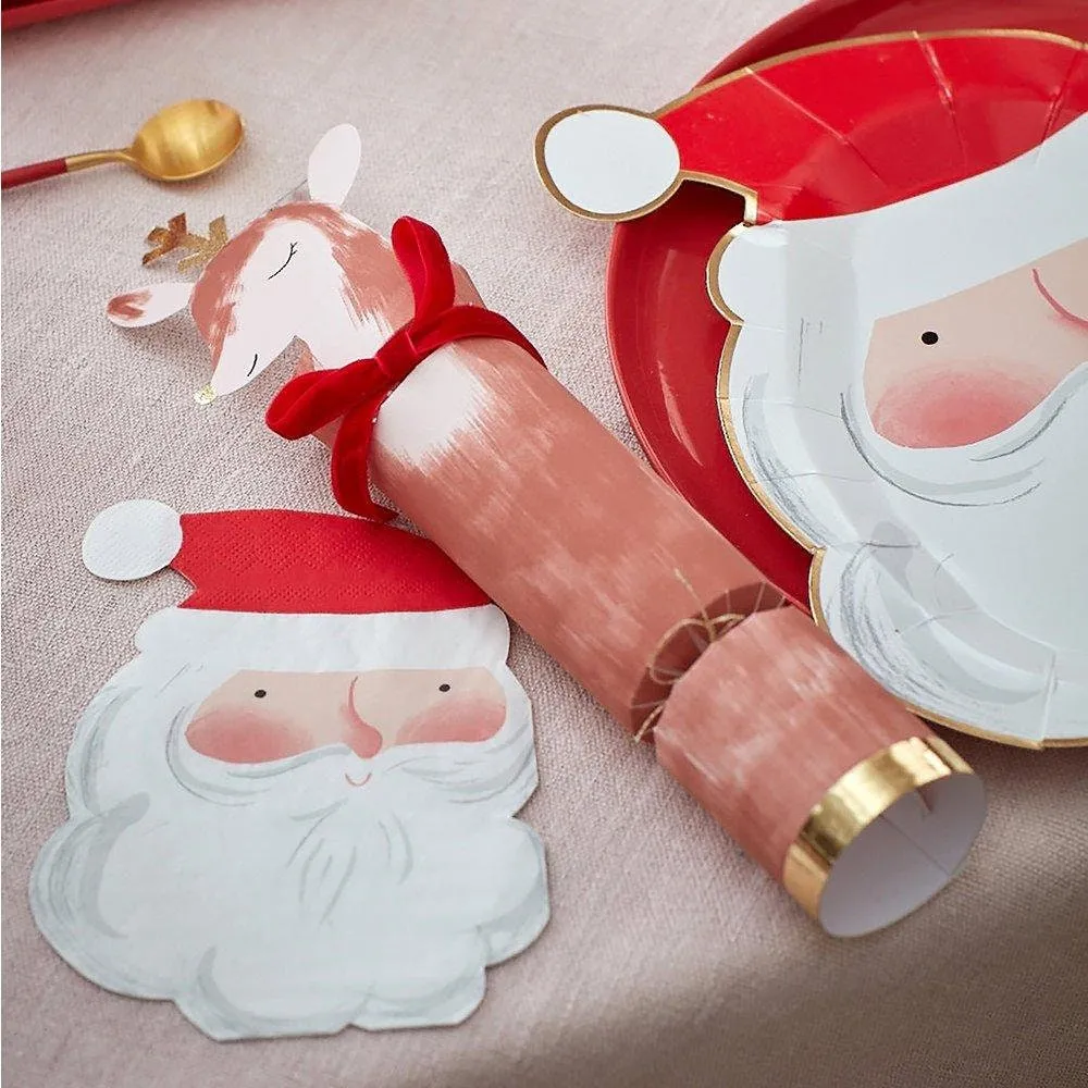 Santa and Reindeer Crackers, Set of 6 Meri Meri Large-Sized Christmas Characters Crackers, Great for Christmas Stocking Stuffers!