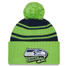 Seattle Seahawks Official NFL 2022 Alternate Sideline Sport New Era Cuffed Pom Knit Beanie