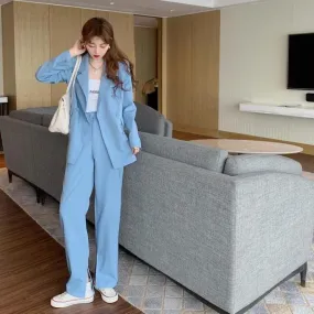 SEOUL High Waist Pants (Blue-M)