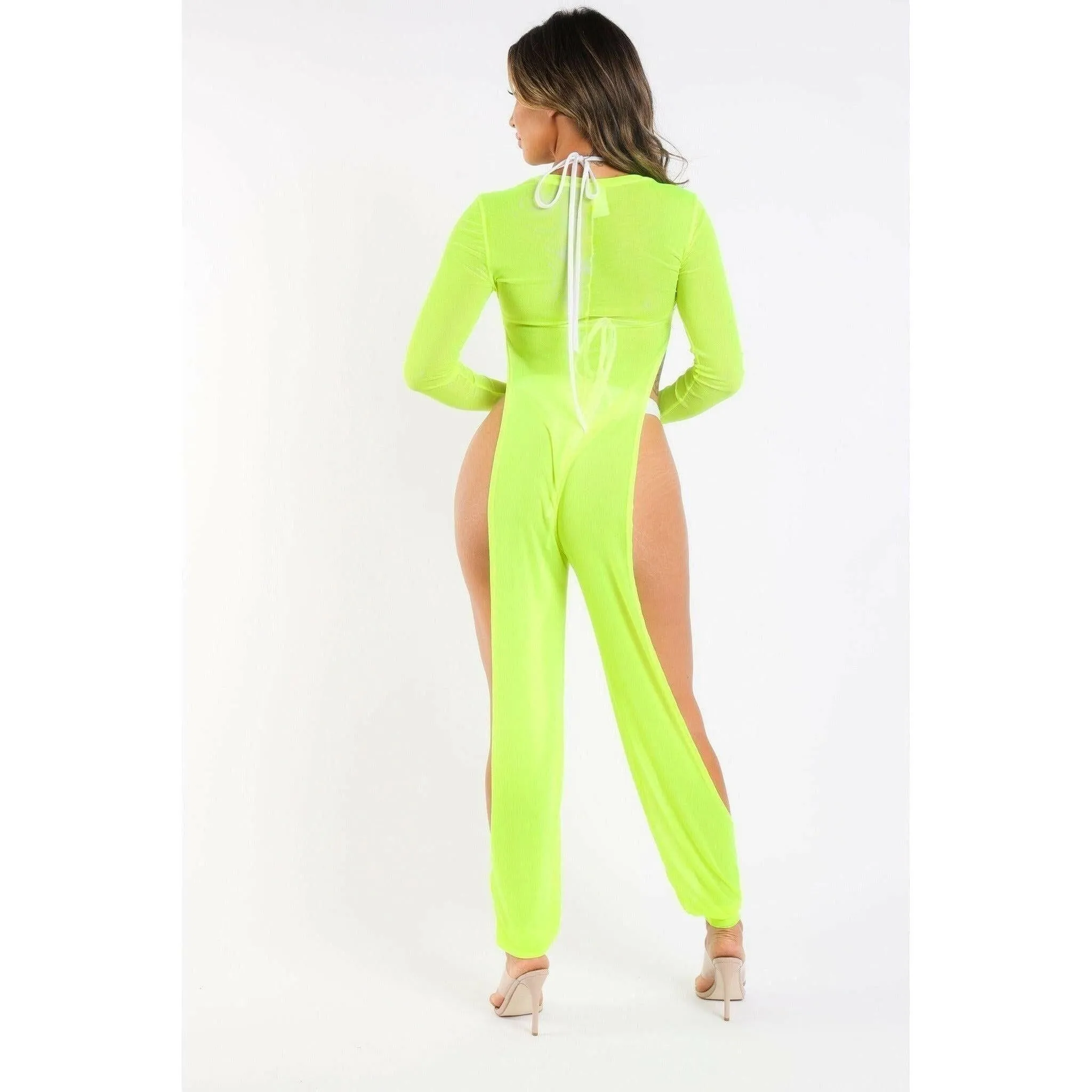 Sexy Mesh Cover Up  Swim Jumpsuit