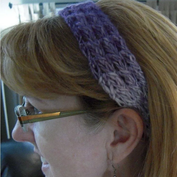 Shimmery Lace Cuff, Hairband, Knitting Pattern for DK Weight Handspun Yarn