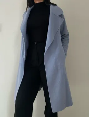 Sky Blue Handmade Coat (100% Wool)