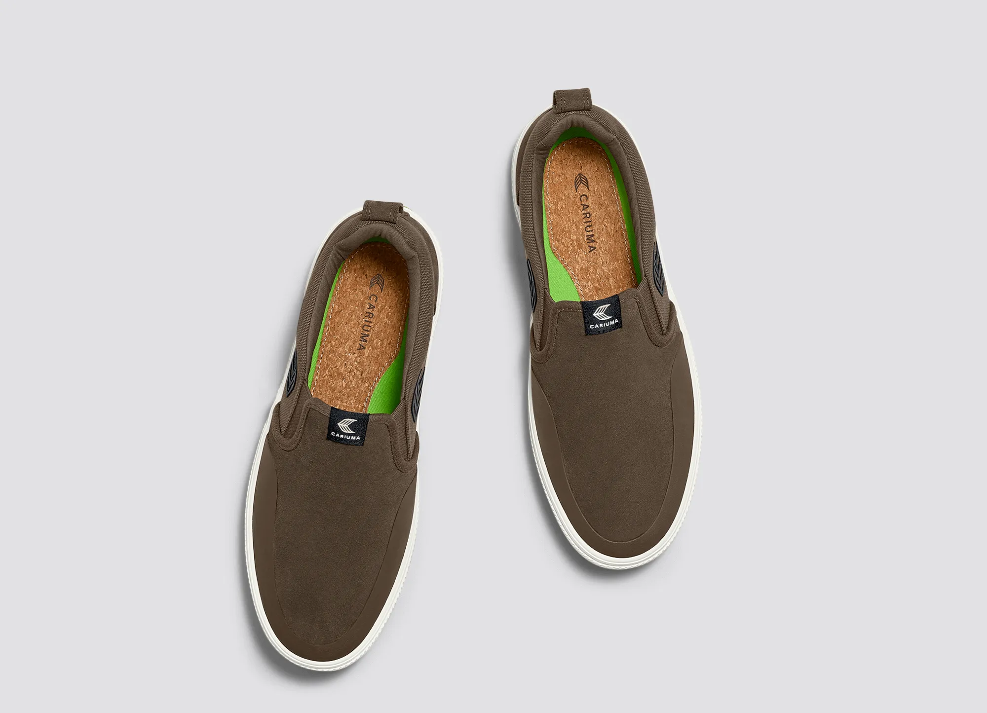 SLIP-ON PRO Dark Khaki Suede and Canvas Black Logo Sneaker Women