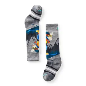 Smartwool Kid's Wintersport Full Cushion Mountain Moose Pattern Over the Calf Socks Color: Light Gray