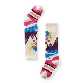 Smartwool Kid's Wintersport Full Cushion Mountain Moose Pattern Over the Calf Socks Color: Moonbeam