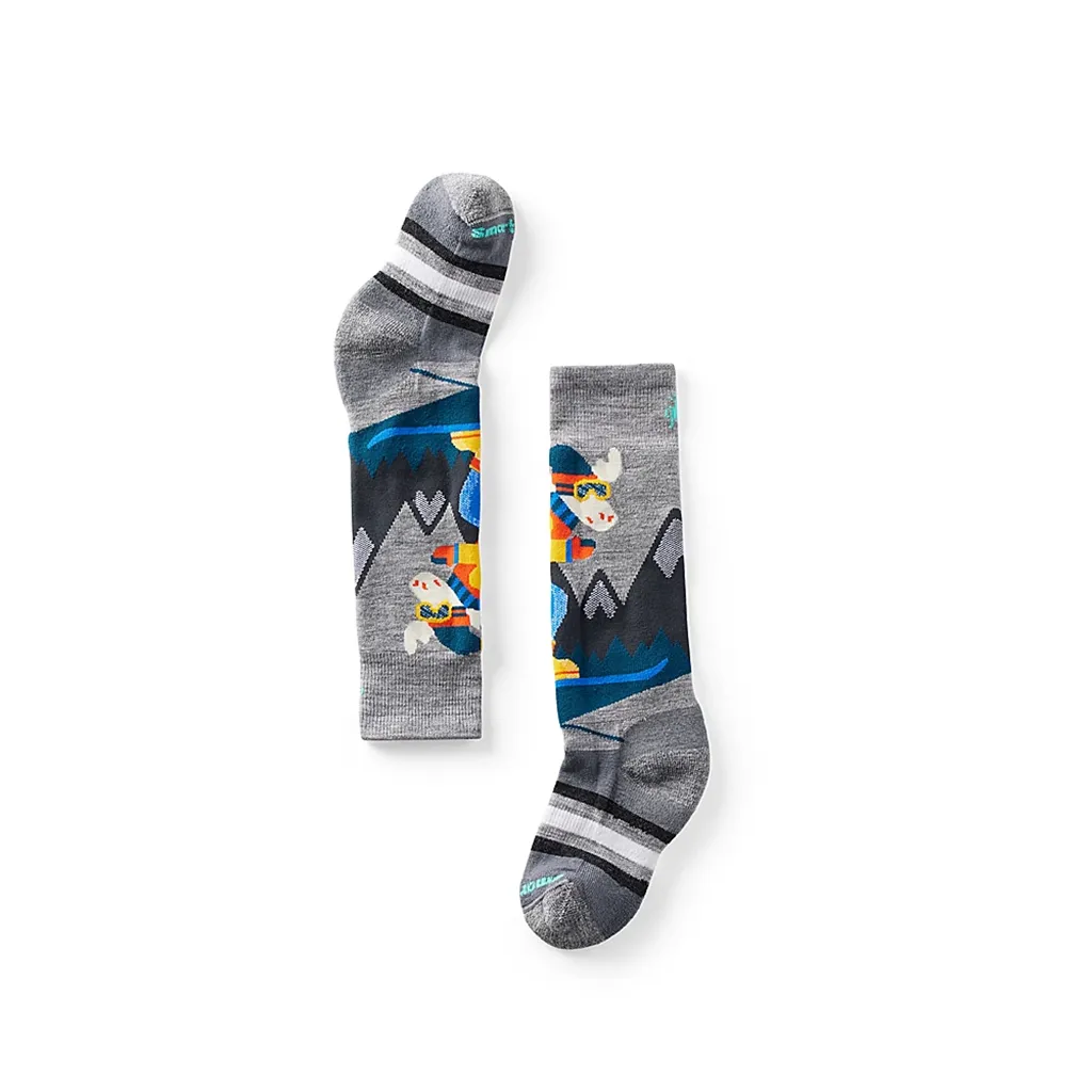 Smartwool Kids' Wintersport Full Cushion Mountain Moose Pattern Over The Calf Socks - Full Cushion