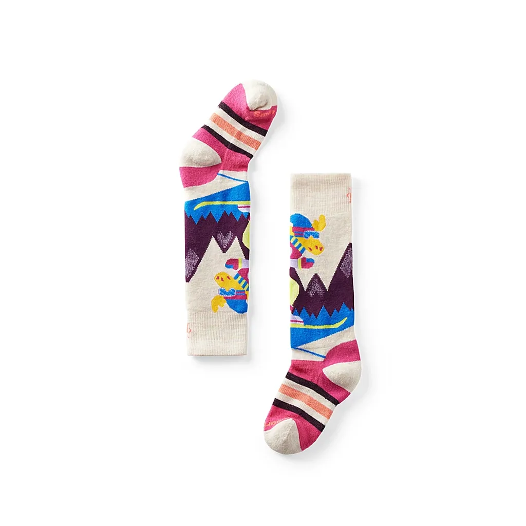 Smartwool Kids' Wintersport Full Cushion Mountain Moose Pattern Over The Calf Socks - Full Cushion