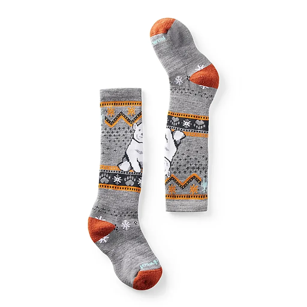 Smartwool Kids' Wintersport Full Cushion Polar Bear Pattern Over The Calf Socks - Full Cushion
