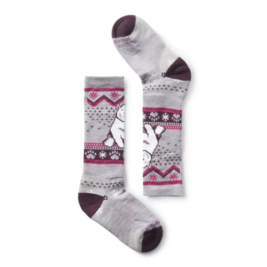 Smartwool Kids' Wintersport Full Cushion Polar Bear Pattern Over The Calf Socks - Full Cushion