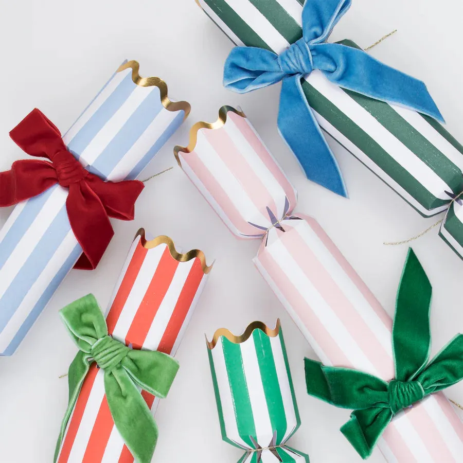Stripe Velvet Bow Crackers (6 pack)