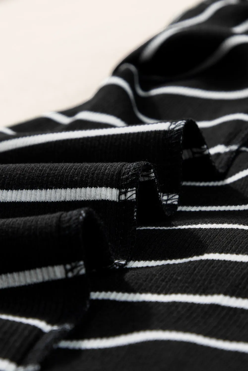 Striped Bodycon Dress - Black