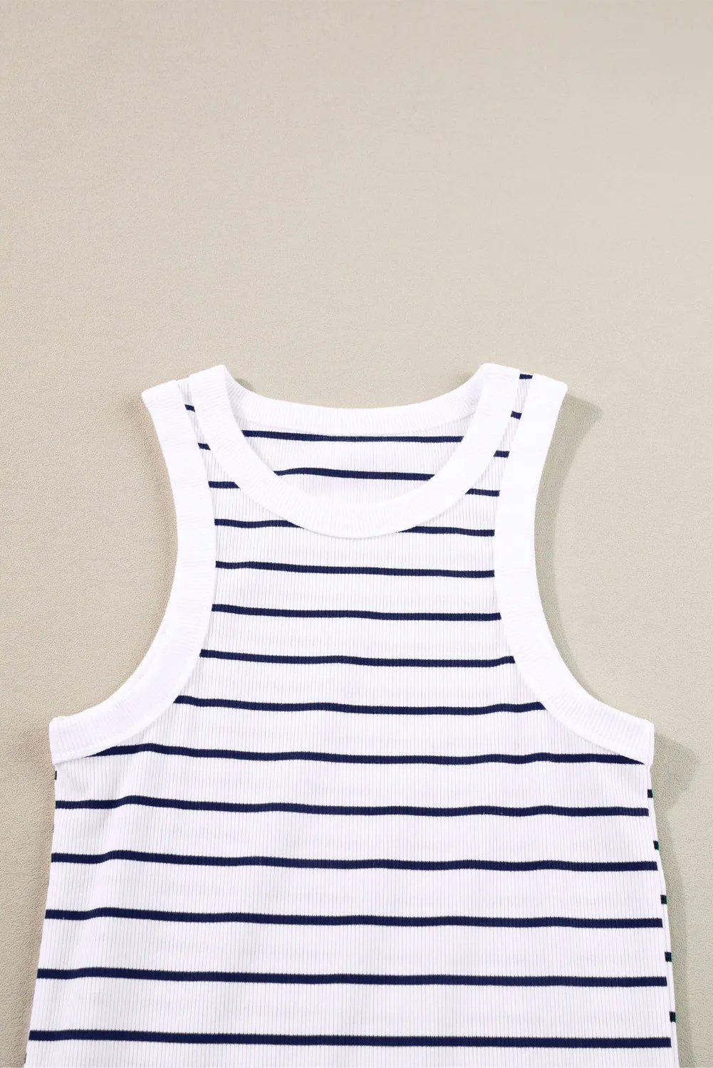 Striped Bodycon Dress - White