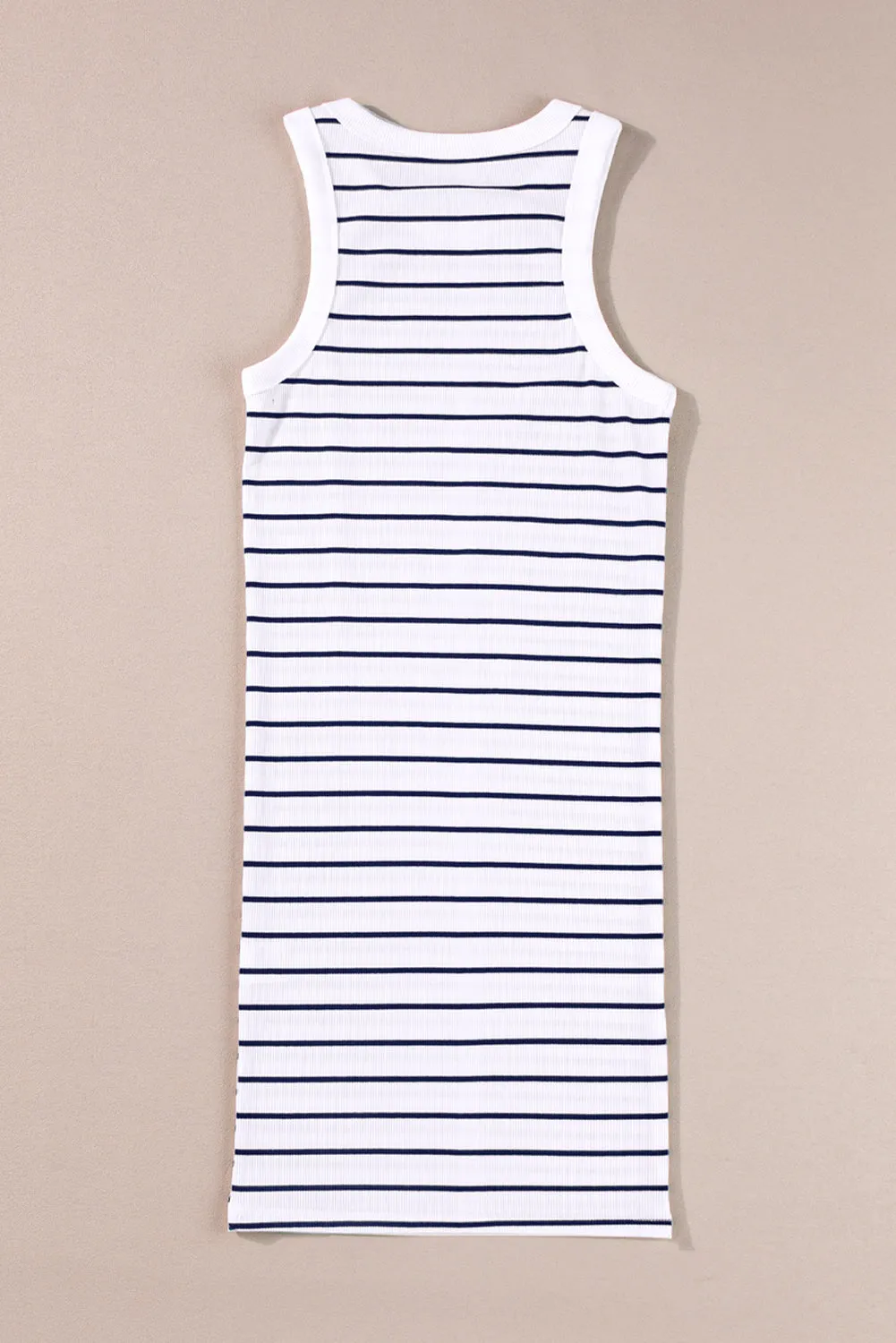 Striped Bodycon Dress - White