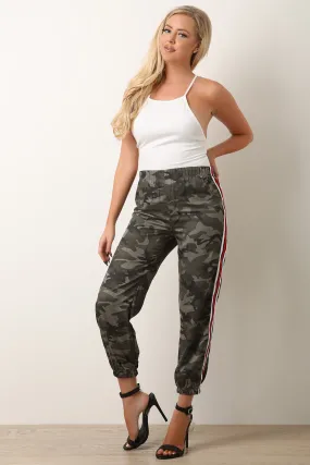 Striped Side Camo Jogger Pants