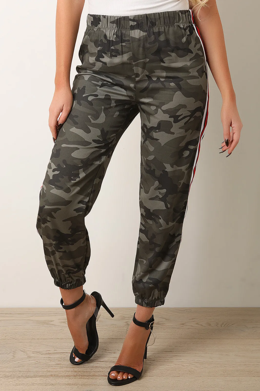Striped Side Camo Jogger Pants