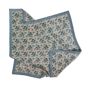 Tapis Noir Classical Blue Flower Stripe Scarf
