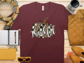 Thankful Cheetah Pumpkin Shirt, Tank, Sweatshirt & Matching Family Shirts. Perfect for a Fall or Thanksgiving Gift