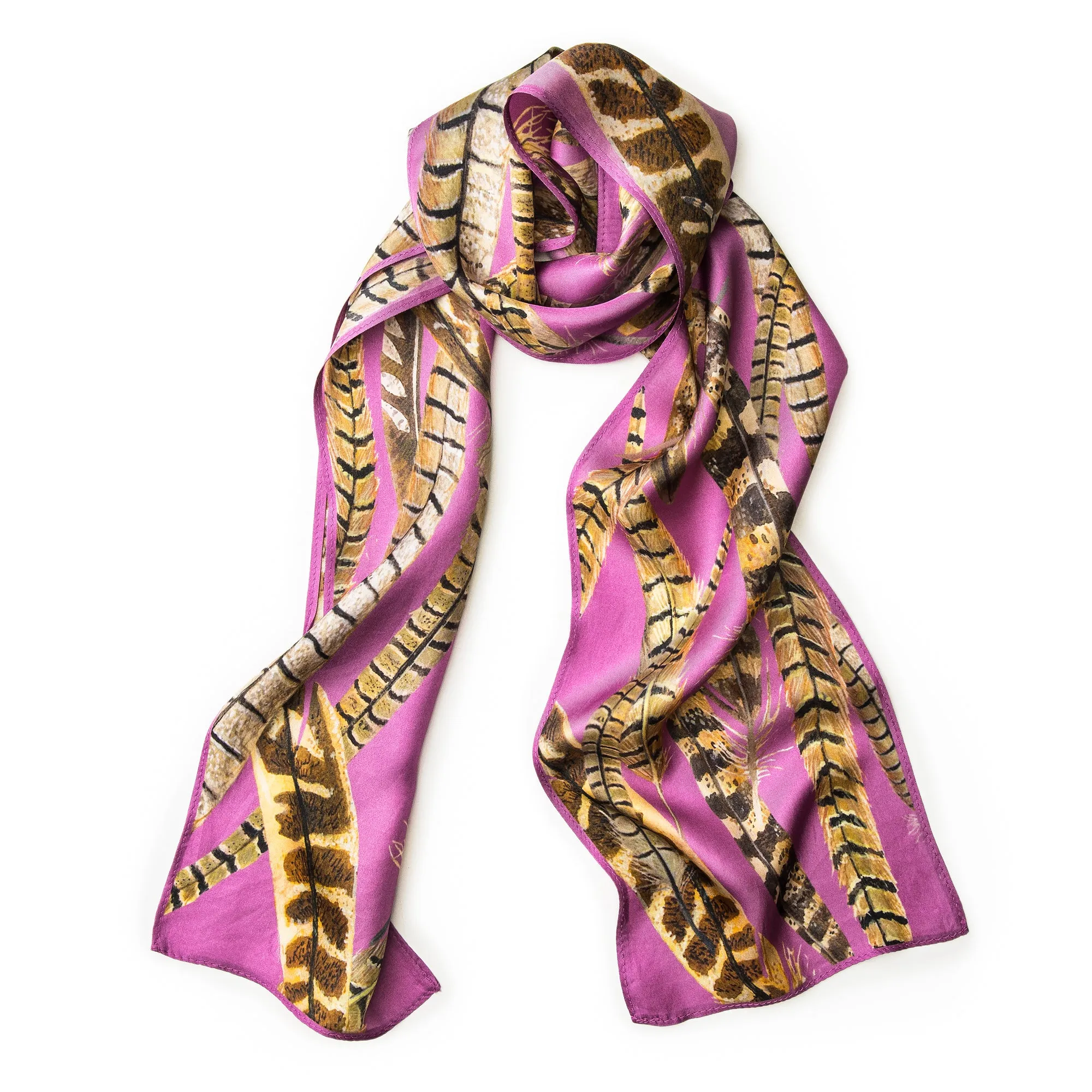 The Feather Skinny Scarf - Sainfoin Pink