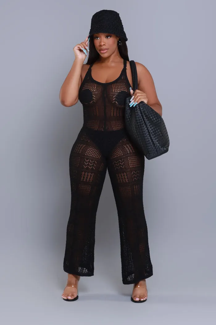The Only One Crochet Bucket Hat - Black