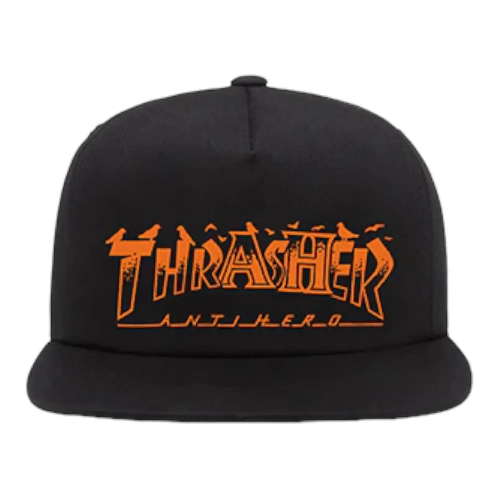 THRASHER X ANTI-HERO PIGEON MAG SNAPBACK HAT BLACK