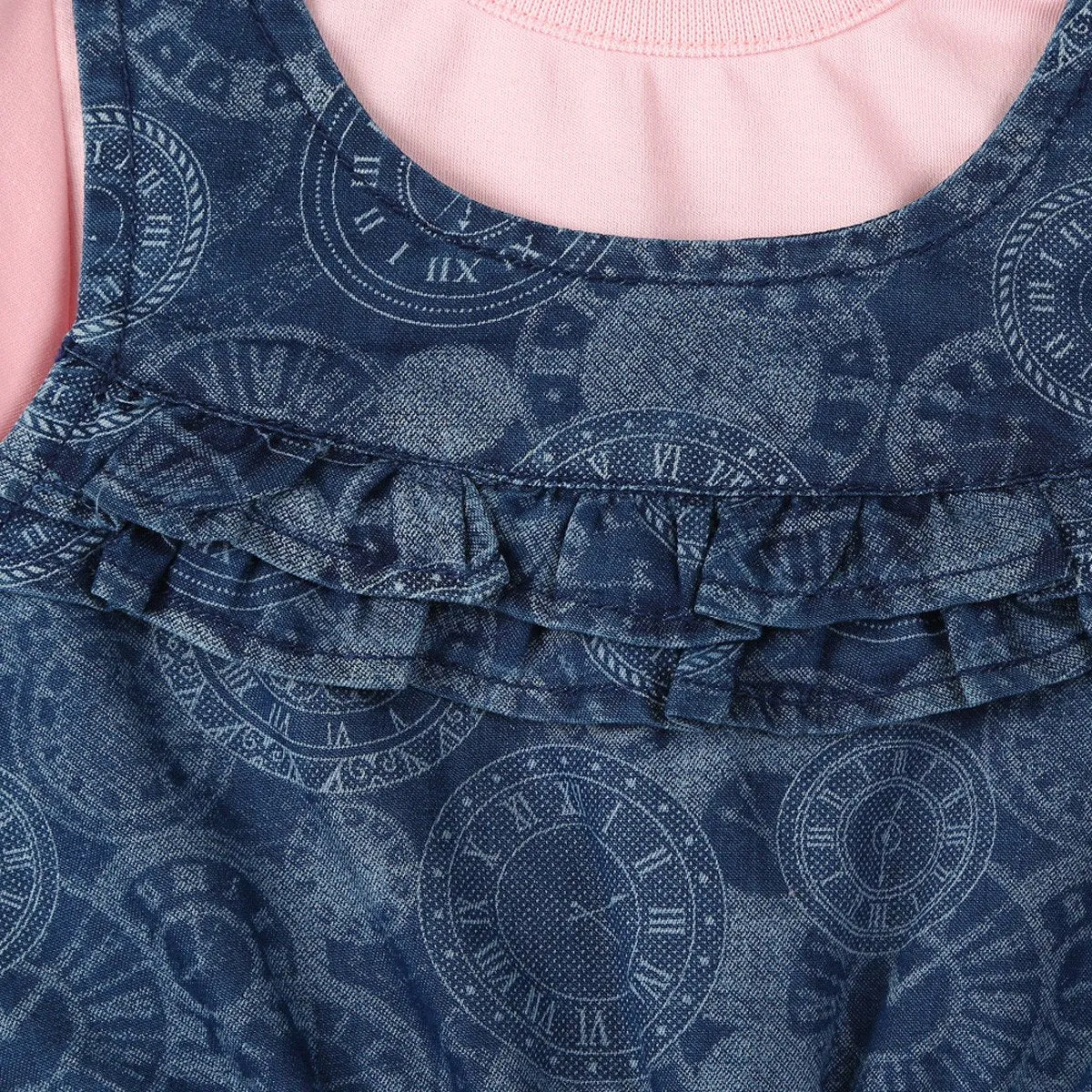 Tick Tock Denim Jumpsuit with Top