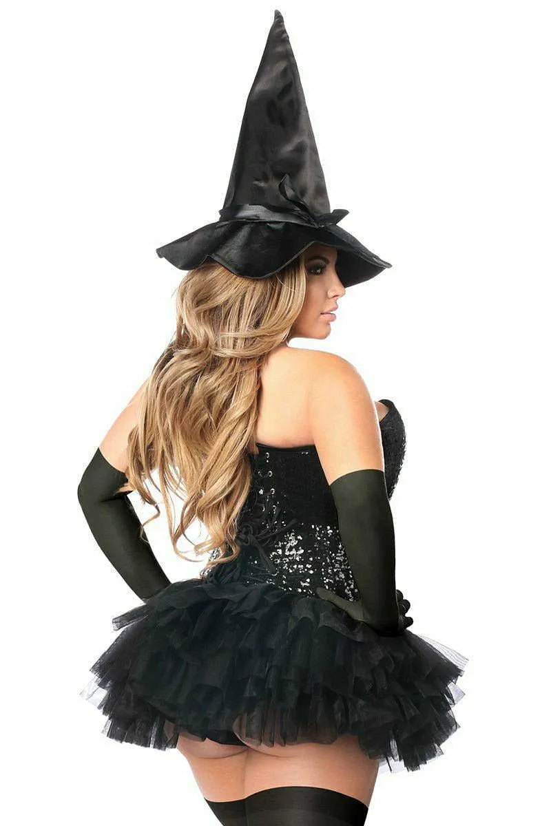 Top Drawer 4 PC Sexy Witch Corset Costume