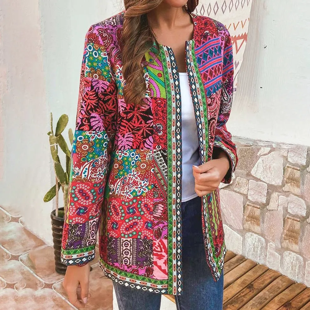 Treb - Ethnic Floral Print Coat