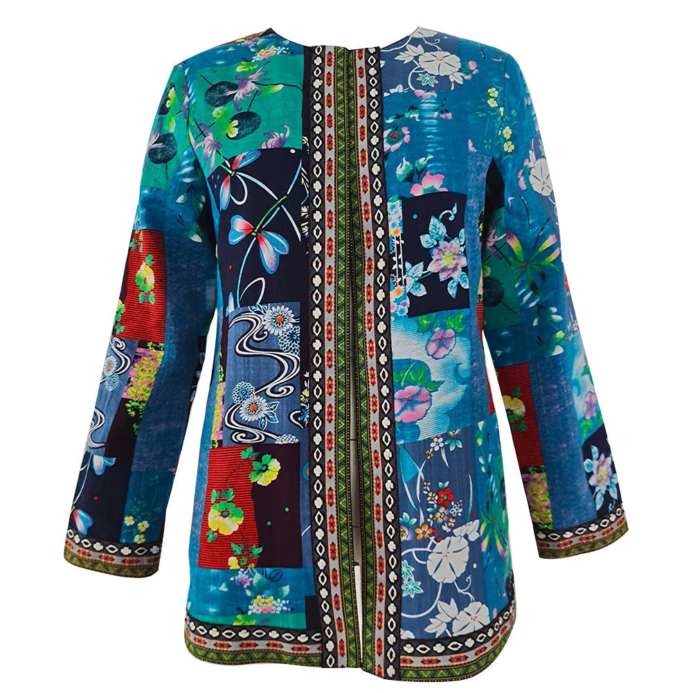 Treb - Ethnic Floral Print Coat