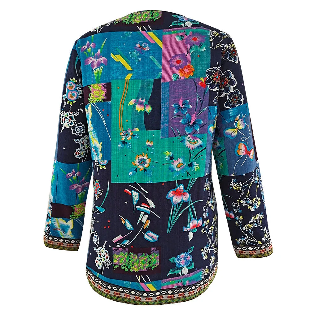 Treb - Ethnic Floral Print Coat