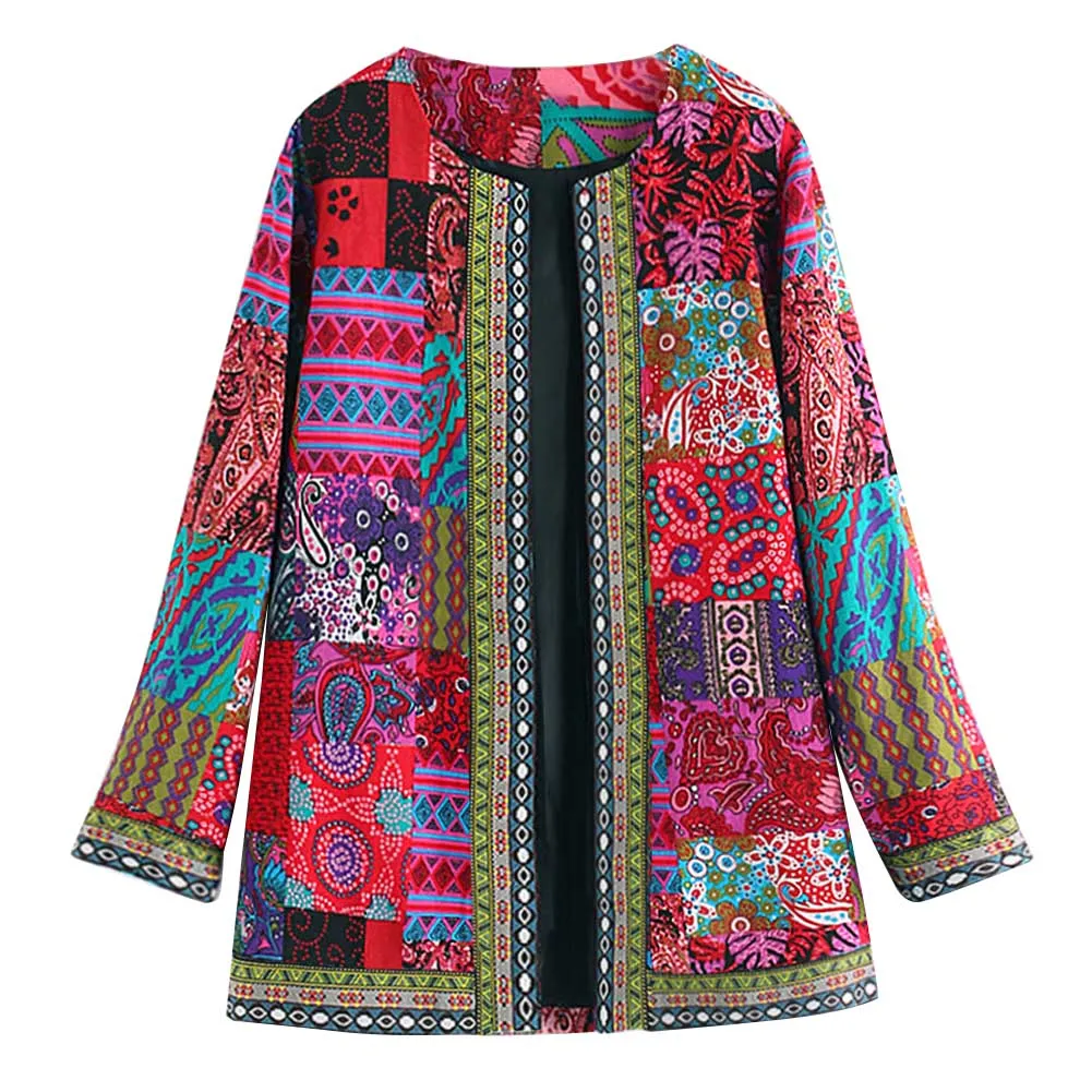 Treb - Ethnic Floral Print Coat