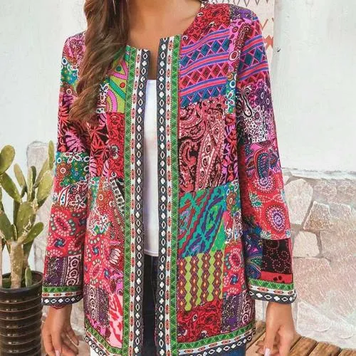 Treb - Ethnic Floral Print Coat