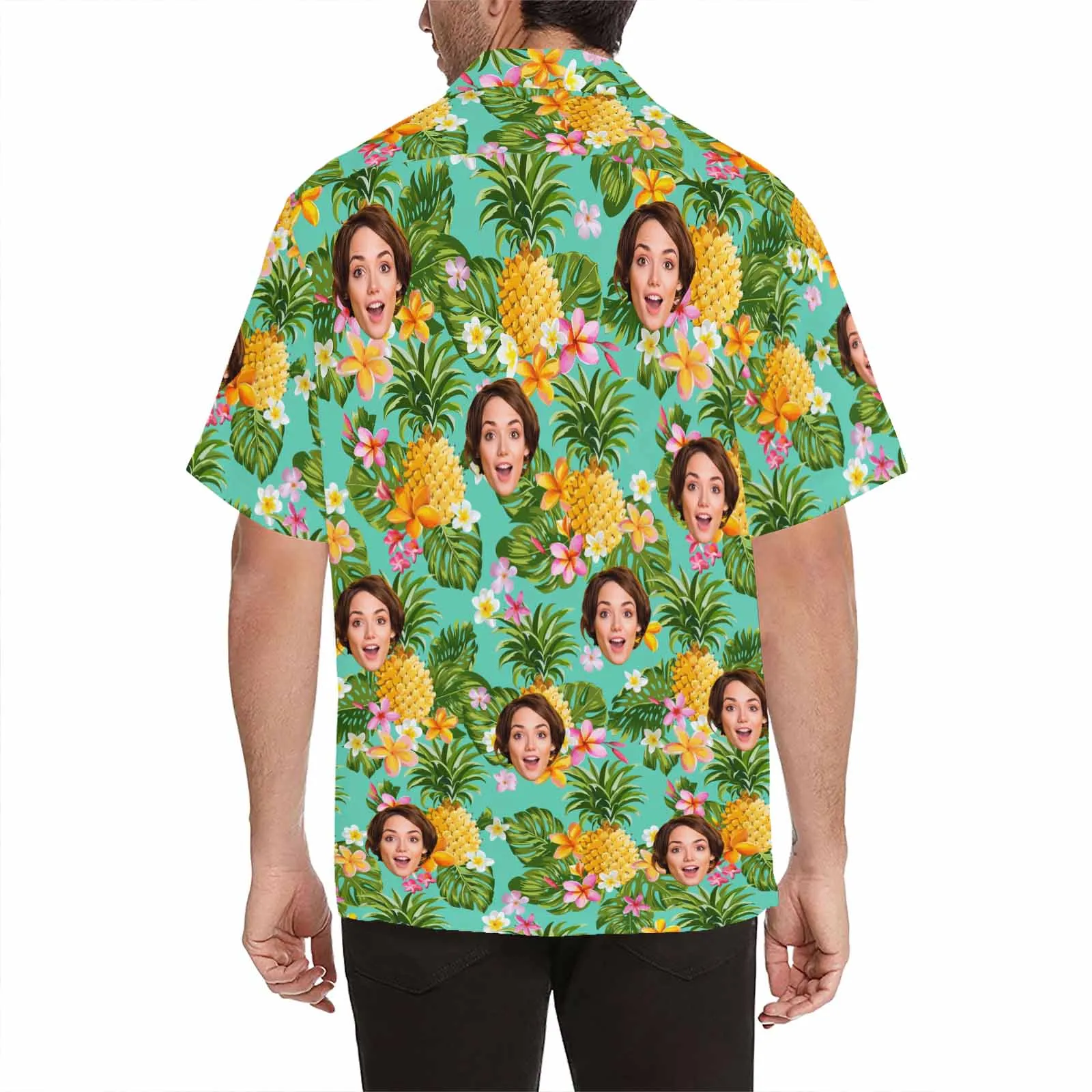 Vacation Style Men's Hawaiian Shirts Custom with Face/Name/Logo Summer Shirts Team Personalized Photo Tropical Beach Party Shirts Birthday Gift