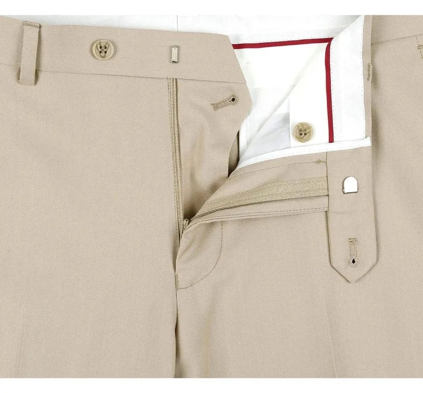 Vanderbilt Collection - Classic 2 Piece Suit 2 Buttons Regular Fit In Beige