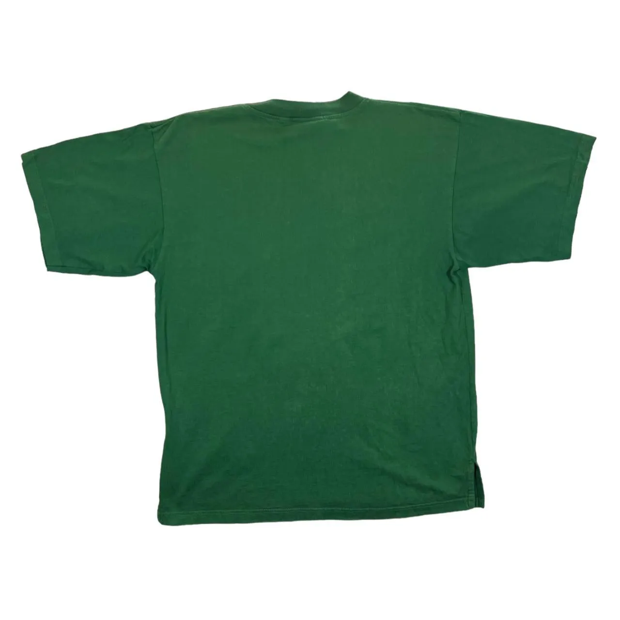 Vintage BECK'S Beer Promo Embroidered Mini Logo Faded Green Henley Button T-Shirt