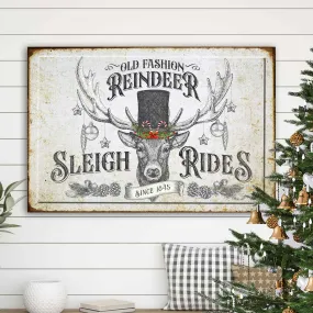 Vintage Christmas Sign Sleigh Rides