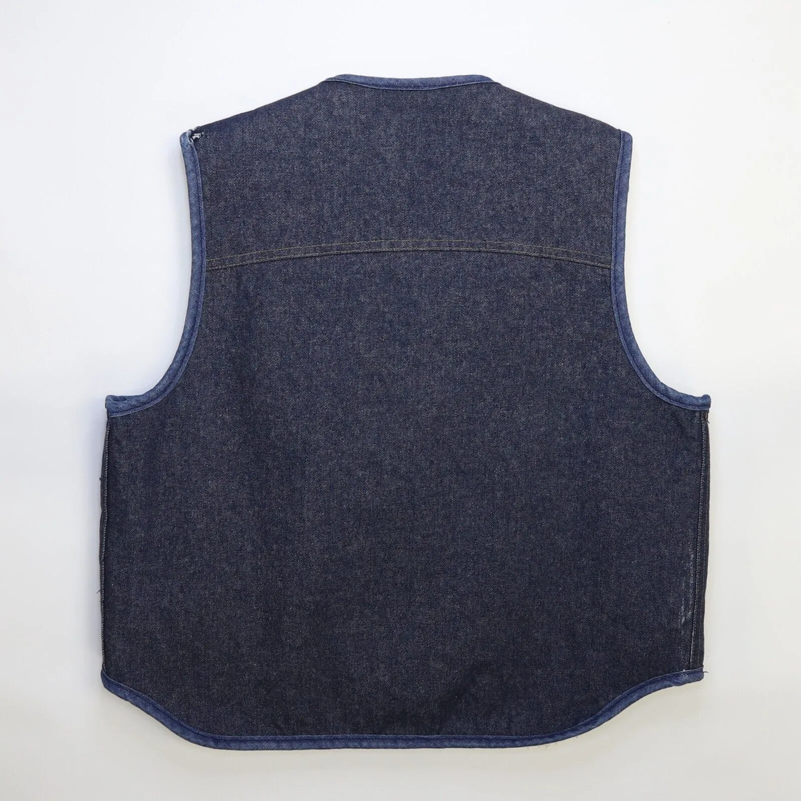 Vintage Sears Roebuck Denim Vest Jacket Size XL Sherpa Lined